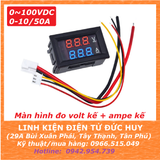 Đồng hồ tích hợp đo volt ampe dòng áp 0~100VDC, 10A 50A 100A có điện trở Shunt