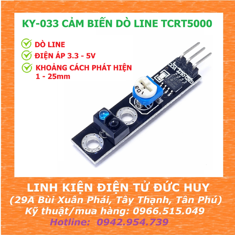 KY-033 Cảm Biến Dò Line đơn 5V, TCRT5000 ( NGANG )