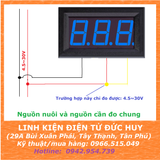Đồng hồ đo điện áp, volt 0~100VDC, 3 dây led 0.56