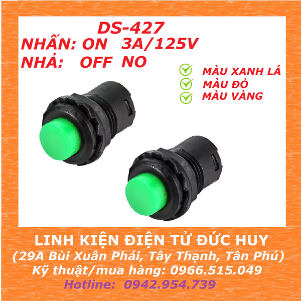 DS-427 nút nhấn tự nhả 12mm
