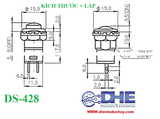 DS-428 nút nhấn giữ -  12mm