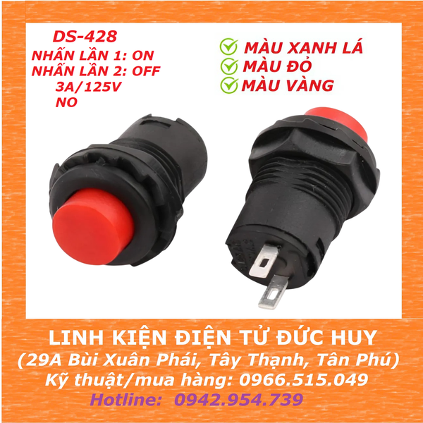DS-428 nút nhấn giữ -  12mm