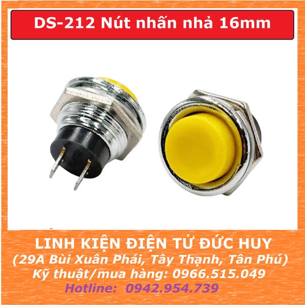 DS-212 contact nhấn nhả 16mm, Màu Vàng