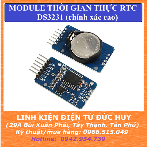 MODULE THỜI GIAN THỰC RTC DS3231, ĐỘ CHÍNH XÁC CAO, CÓ KÈM PIN CR2032