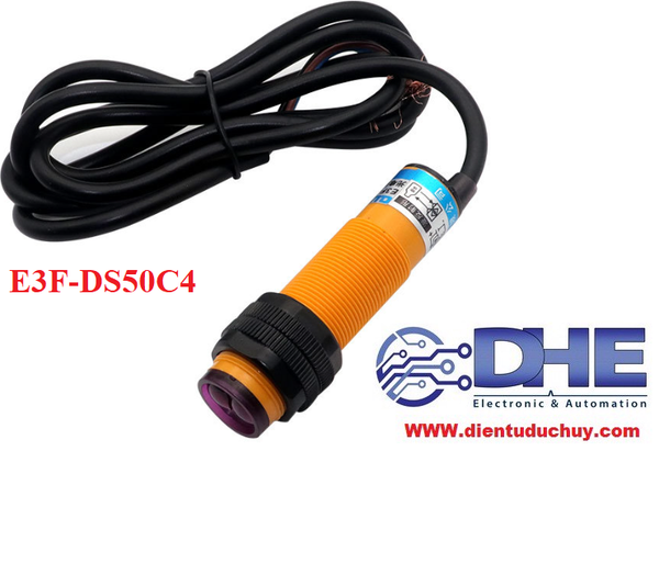 E3F-DS50C4 CẢM BIẾN VẬT CẢN HỒNG NGOẠI, ĐIỆN ÁP 6-36VDC, NPN, NO, CHỐNG NHIỄU TỐT