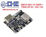 MẠCH TP4056 SẠC PIN 18650, TĂNG ÁP 4V~28V/2A CỔNG TYPE C
