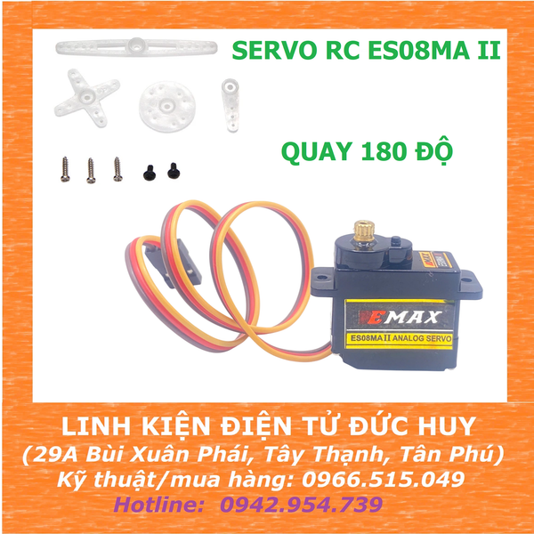Servo RC ES08MA II, bánh răng kim loại, 180 độ