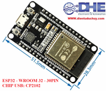 MODULE ESP32-WROOM-32 30P MICRO USB CP2102 TÍCH HỢP CHỨC NĂNG WIFI +  RF (2.4GHZ) + BLUETOOTH