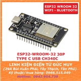 ESP32 WROOM 32 30P CH340C USB TYPE C WIFI + BLUETOOTH