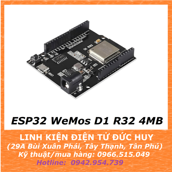 ESP32 WIFI BLUETOOTH BLE 4MB UNO D1 R32 CH340G – LINH KIỆN ĐIỆN TỬ ĐỨC ...