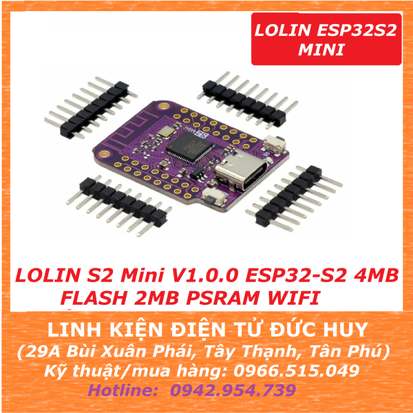 LOLIN S2 Mini V1.0.0 ESP32 S2 4MB FLASH 2MB PSRAM WIFI