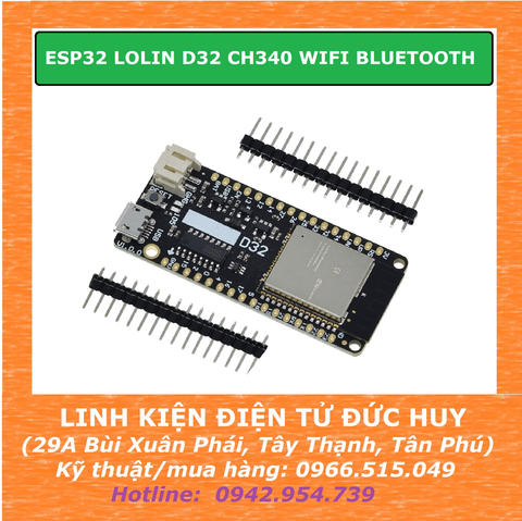 ESP32 LOLIN D32 V1.0.0 ESP32-WROOM-32 Mico USB CH340 WiFi Bluetooth, 32 CHÂN