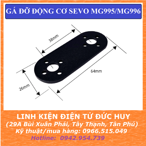 GÁ SERVO MG996R CHỮ I THẲNG 63mm HỢP KIM NHÔM
