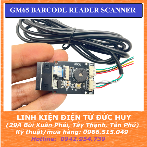 GM65 module barcode reader quét mã vạch QR  (nhận dạng được mã 1D và 2D)