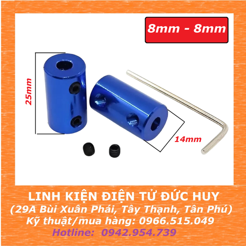 Khớp nối trục, nối cứng cố định 8mm, 8mm