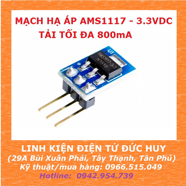 HẠ ÁP AMS1117 3.3VDC 800mA