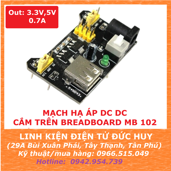 MẠCH HẠ ÁP DC-DC 3.3V 5V, 0.7A MB-102