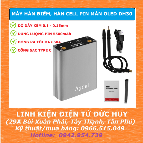 MÁY HÀN ĐIỂM, HÀN CELL PIN CÓ MÀN HÌNH OLED DH30