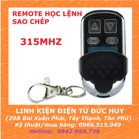 REMOTE HỌC LỆNH SAO CHÉP - 433MHZ/315MHZ - 4 NÚT