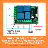 MẠCH NHẬN SÓNG RF REMOTE BẬT/TẮT 4 THIẾT BỊ, 4 KÊNH 12VDC, HỌC LỆNH 433MHZ,