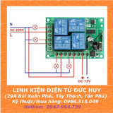 MẠCH NHẬN SÓNG RF REMOTE BẬT/TẮT 4 THIẾT BỊ, 4 KÊNH 12VDC, HỌC LỆNH 433MHZ,