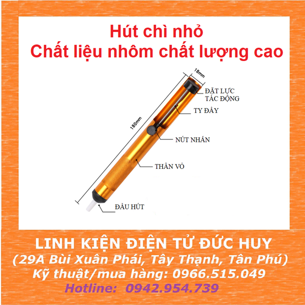 HÚT CHÌ, HÚT THIẾC LOẠI NHỎ MINI, LỰC HÚT CỰC MẠNH, CHẤT LƯỢNG TỐT, THÂN VỎ LÀM TOÀN BỘ BẰNG NHÔM