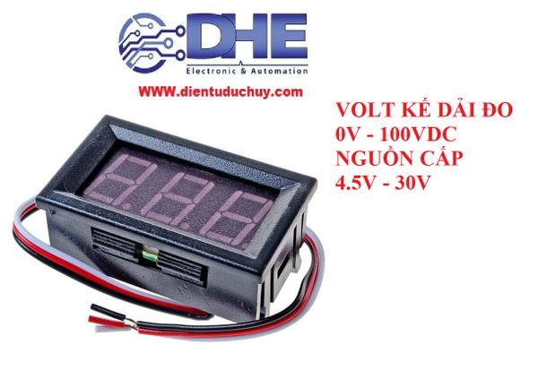 VOLT KẾ 3 DÂY MÀU ĐỎ / XANH DƯƠNG DẢI ĐO 0 -100VDC