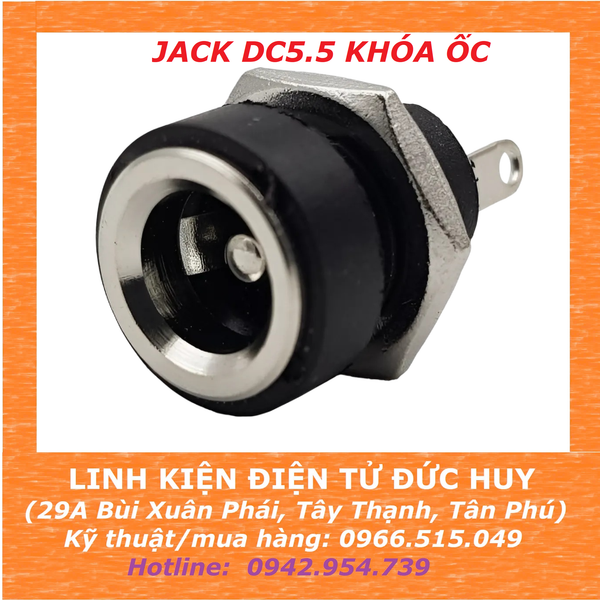Jack DC5.5 khóa ốc (loại tốt)