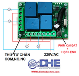 MẠCH BẬT/TẮT 4 THIẾT BỊ SÓNG RF, AC85~256V, HỌC LỆNH 433MHZ