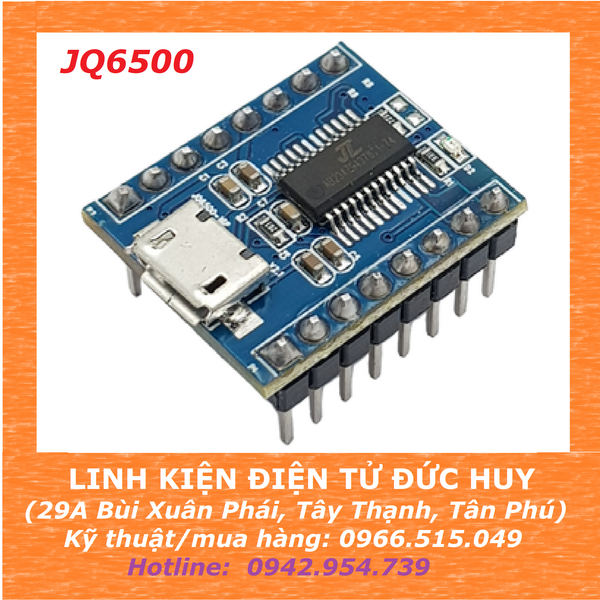 JQ6500 mạch kích phát âm thanh Mp3, giọng nói, cảnh báo, AI robot