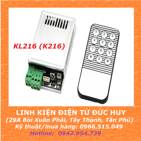 Mạch giải mã vân tay, điều khiển thiết bị KL216 (có remote cài đặt lệnh)