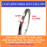 KẼM NIKEN HÀN CELL PIN 18650, LOẠI RỘNG 15mm DÀY 0.15mm