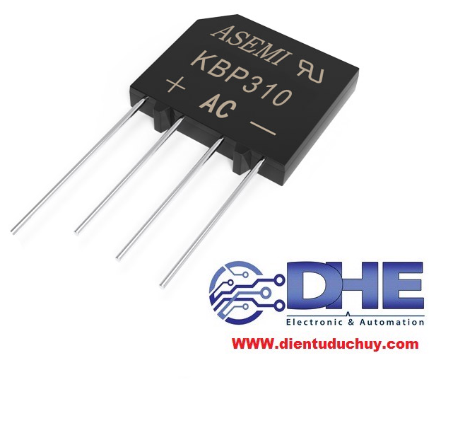 KBP310 - 3A , DIODE CẦU CHỈNH LƯU, ĐIỆN ÁP TỐI ĐA 1000V, DÒNG ĐIỆN TỐI ...