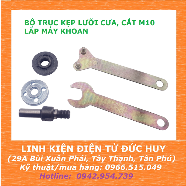 BỘ TRỤC KẸP LƯỠI CƯA, CẮT M10 LẮP MÁY KHOAN