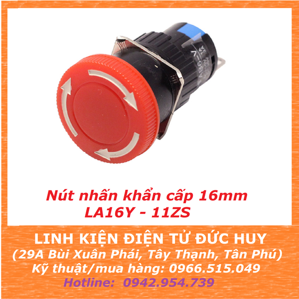 CÔNG TẮC NÚT NHẤN KHẨN CẤP STOP LA16 11ZS, PHI 16MM V2.0