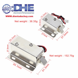 CHỐT KHÓA ĐIỆN TỪ LY-03, ĐIỆN ÁP 12VDC (LOẠI NHỎ)
