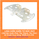 Khung xe robot 4 bánh kim loại, có pát lắp động cơ