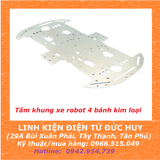 Khung xe robot 4 bánh kim loại, hợp kim nhôm