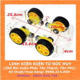 BỘ KHUNG XE ROBOT 4 BÁNH 4WD - MICA, ĐẦY ĐỦ PHỤ KIỆN