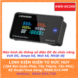KWS DC200 50A Màn hình đo thông số điện đa chức năng Volt DC,Ampe,Wat,Nhiệt độ