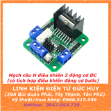 Mạch cầu H L298N điều khiển 2 động cơ DC, động cơ bước Step (Xanh lá)