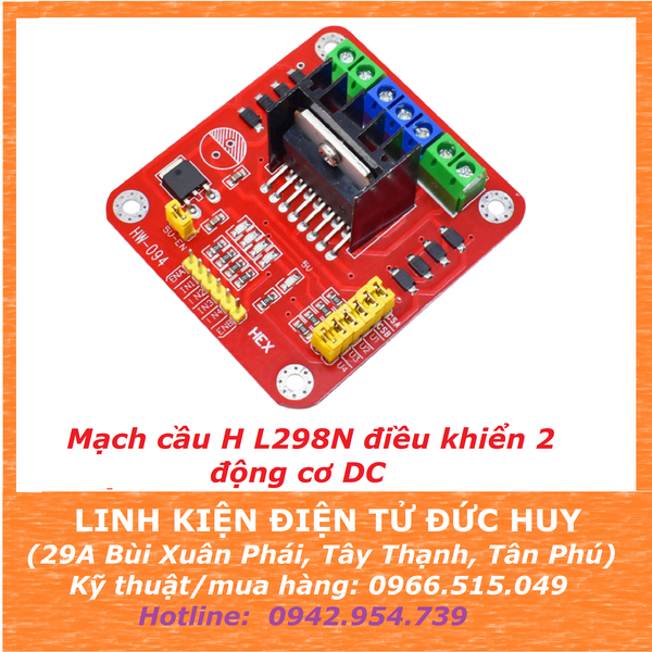 Mạch cầu H L298N V2.0 điều khiển 2 động cơ DC