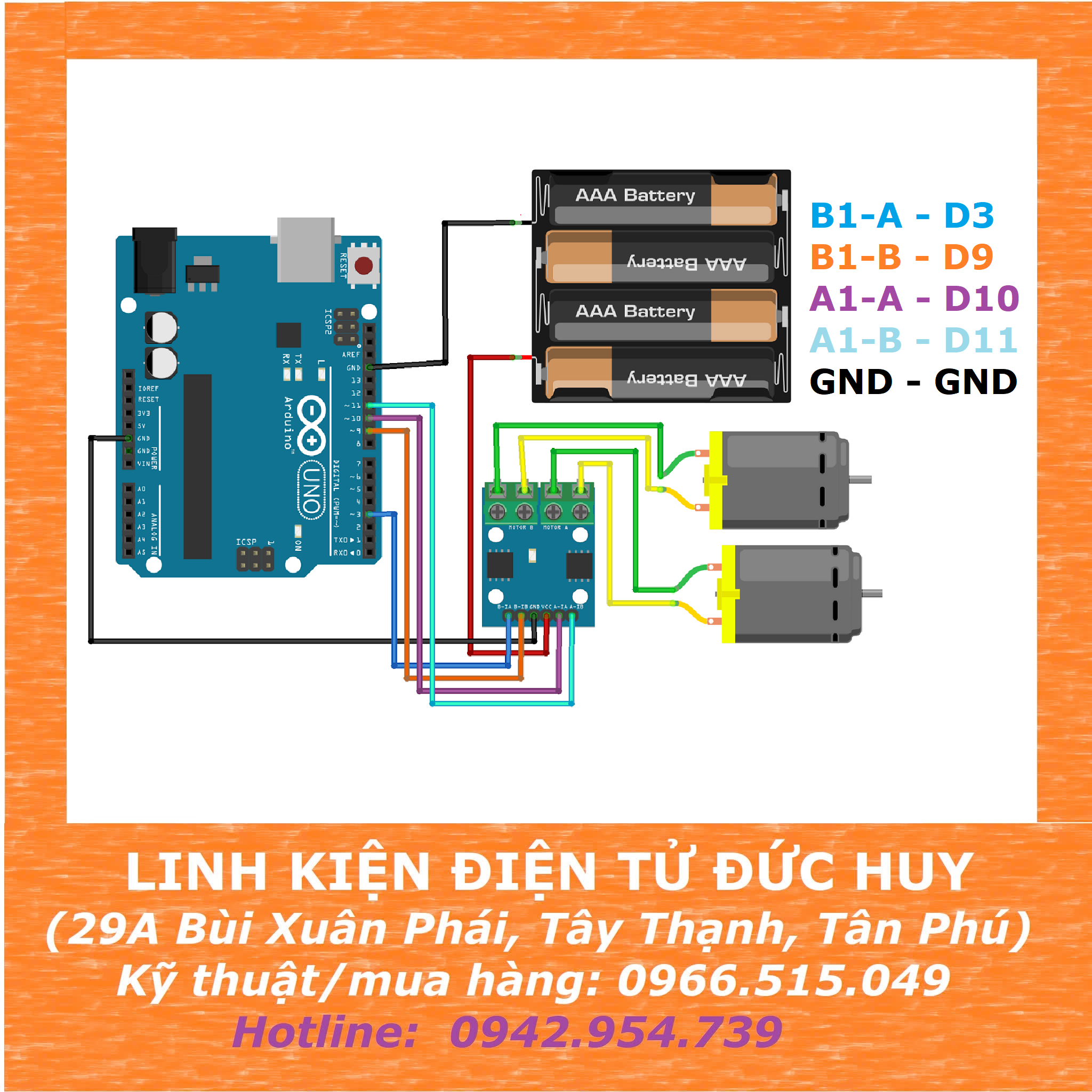 L9110S Mạch cầu H điều khiển 2 động cơ DC Mini – LINH KIỆN ĐIỆN TỬ ĐỨC ...