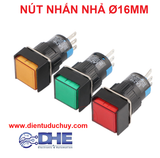 NÚT NHẤN NHẢ 16MM, LAY16F-11, MÀU XANH LÁ