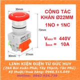 Nút nhấn khẩn cấp LAY37 11ZS (1NO + 1NC), Ø22mm