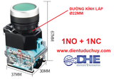 NÚT NHẤN NHẢ 22MM 25MM LA38 (1NO+1NC)