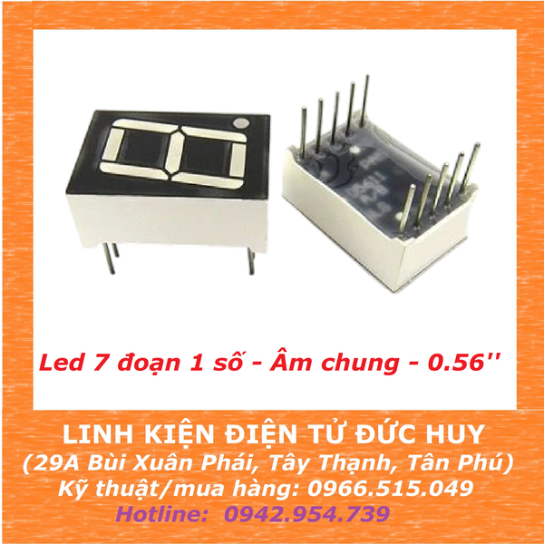 Led 7 đoạn 1 số - Âm chung - 0.56''