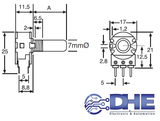 BIẾN TRỞ 3 CHÂN ĐƠN VOLUME WH148 1K/2K/5K/10K/20K/50K/100K/500k