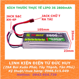 PIN LIPO 3S 11.1V 2800maH, XẢ 30C
