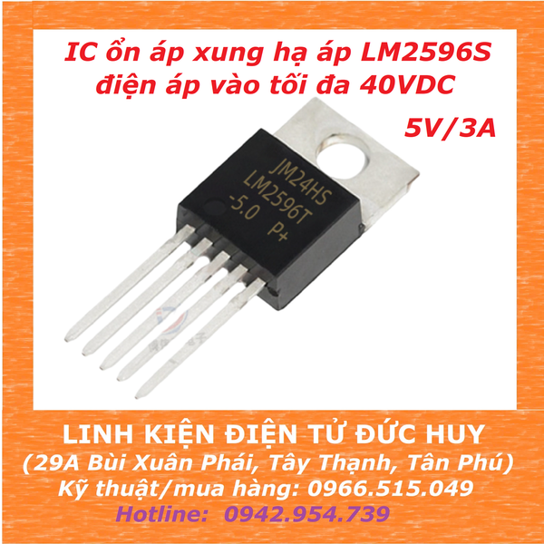 IC ổn áp xung hạ áp LM2596S 5V, 3A, chân cắm TO-220